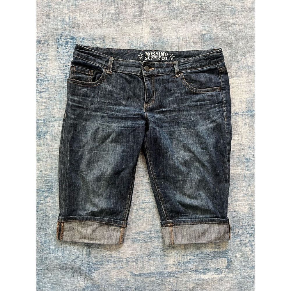 Mossimo Supply Co Cuffed Faded Mid Length Denim Shorts Size13